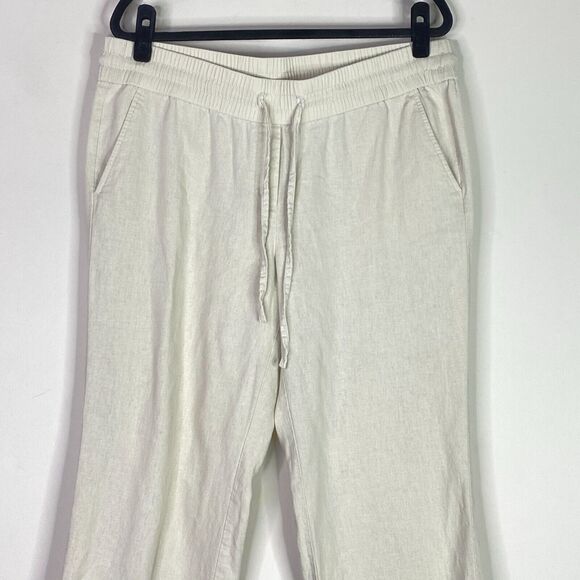 Ann Taylor Drawstring Wide Leg Linen Pull On Pants Women's Size Large - Picture 4 of 8
